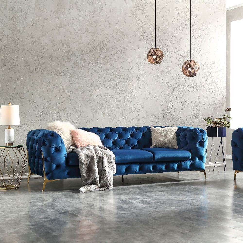 Glamour Sofa in Blue jnmfurniture Sofas 17182-S