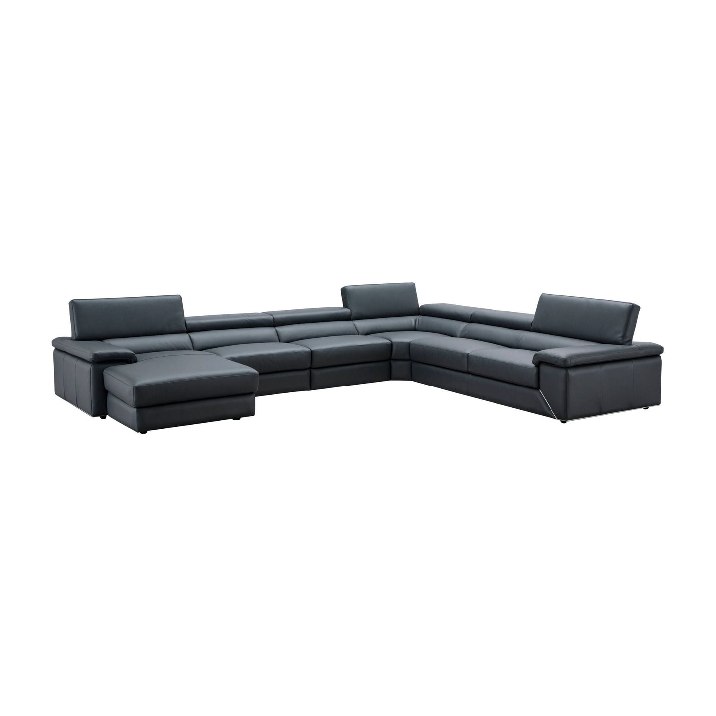 Kobe Left Facing Leather Sectional in Blue Grey jnmfurniture Sectionals 182224-LHFC