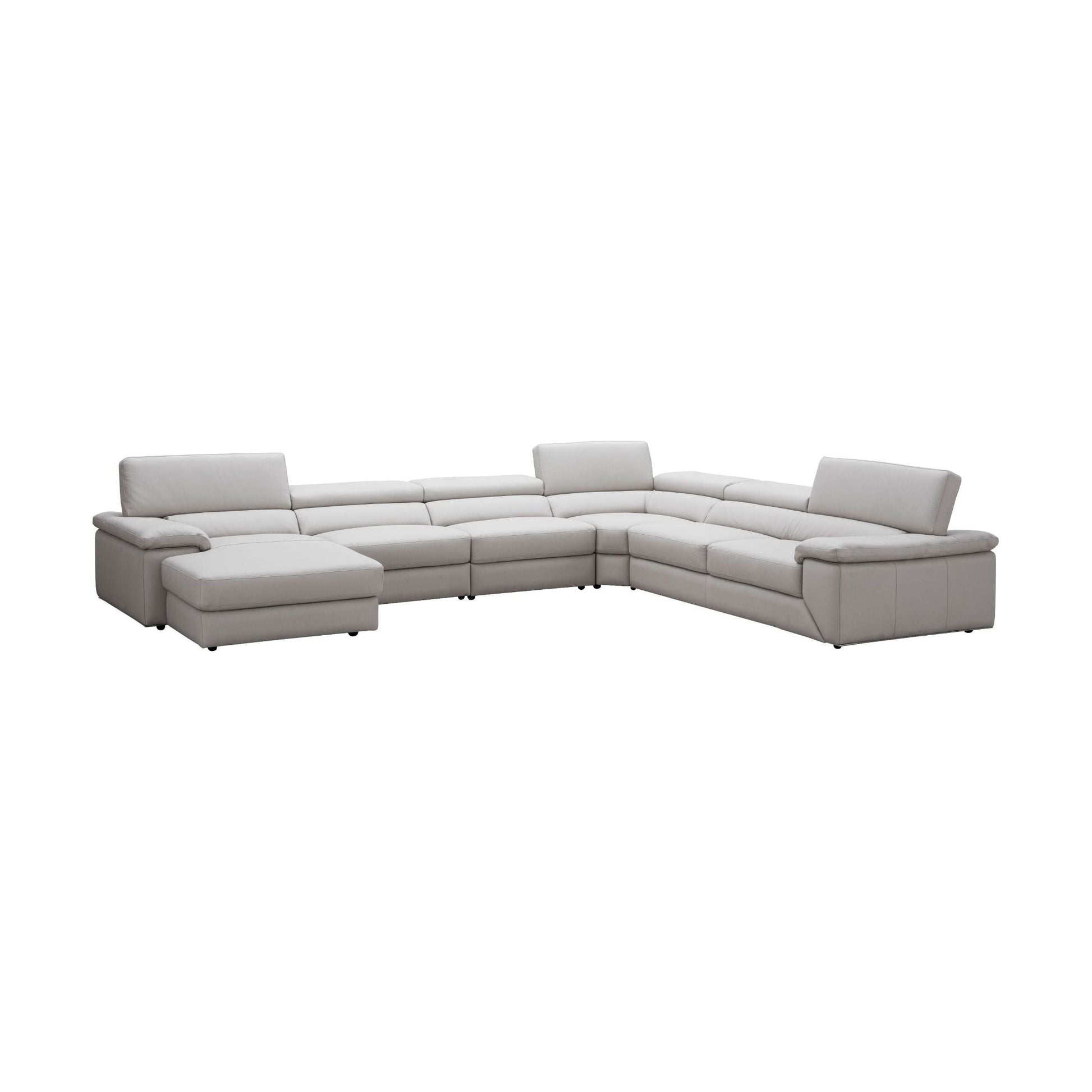 Kobe Left Facing Leather Sectional in Silver Grey jnmfurniture Sectionals 181114-LHFC