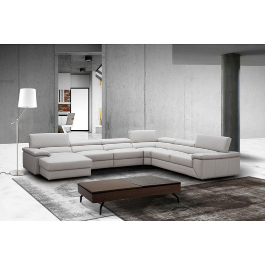 Kobe Left Facing Leather Sectional in Silver Grey jnmfurniture Sectionals 181114-LHFC