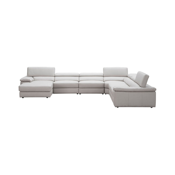 Kobe Left Facing Leather Sectional in Silver Grey jnmfurniture Sectionals 181114-LHFC