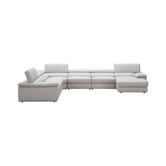 Kobe Right Facing Leather Sectional in Silver Grey jnmfurniture Sectionals 181114-RHFC