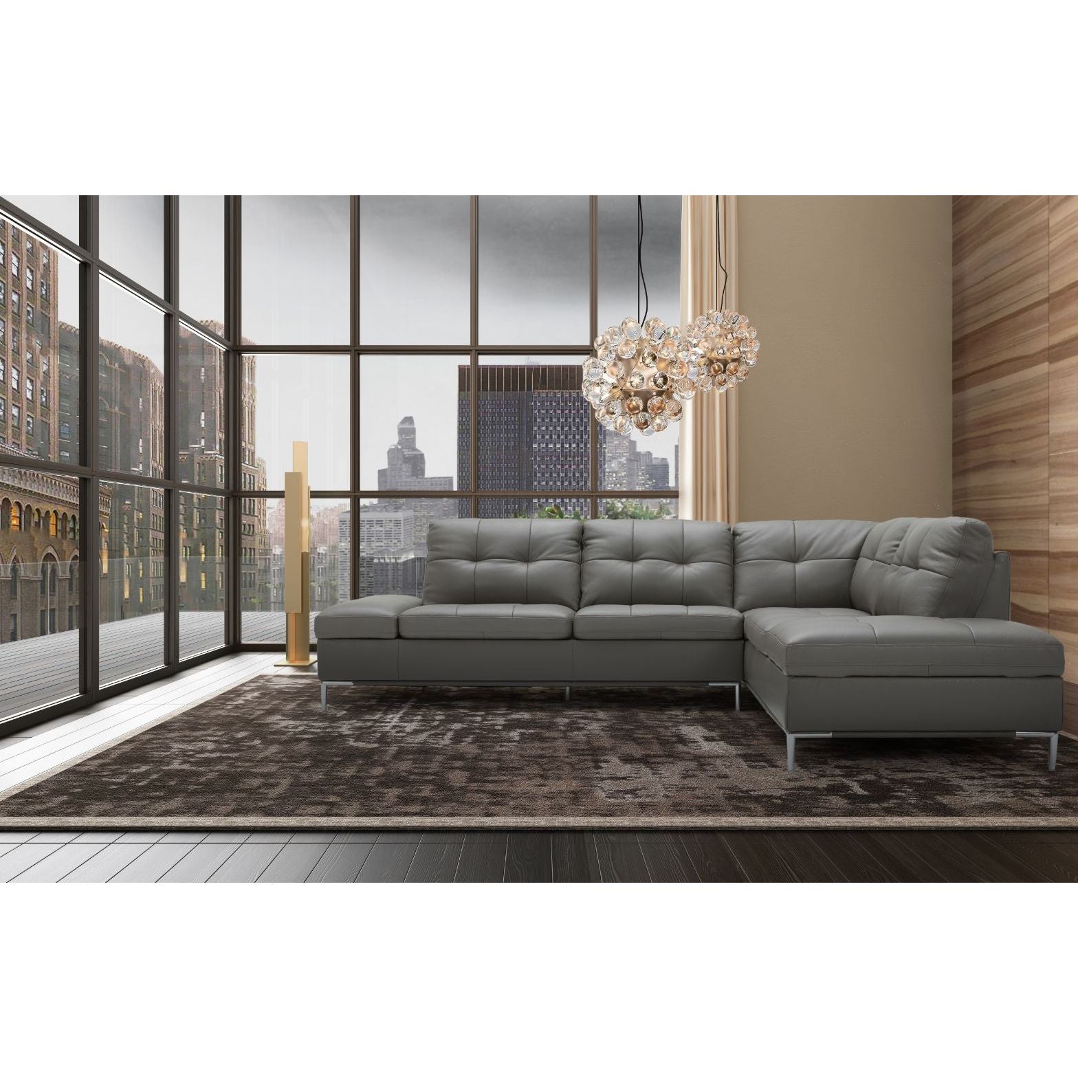 Leonardo Grey in Right Hand Facing jnmfurniture Sectionals 18996-RHFC