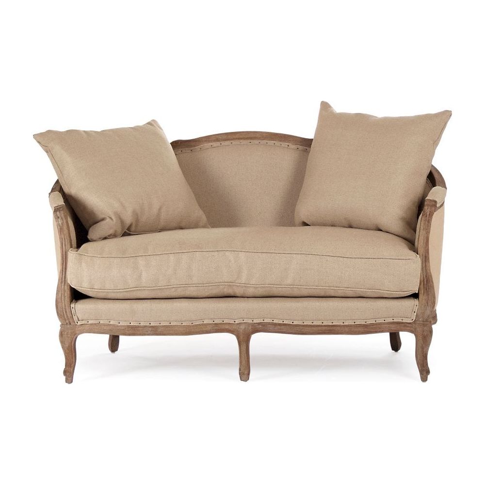 Zentique Maison Hemp Linen Loveseat Sofa