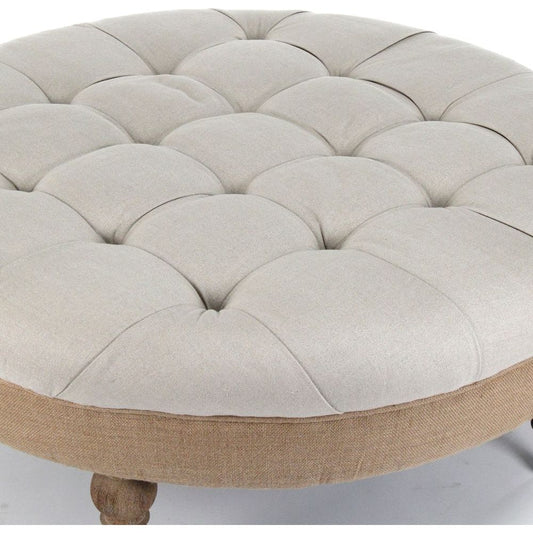 Maison Tufted Round Ottoman Zentique Ottomans & Poufs CF056-2 E272 A003 Jute