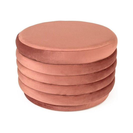 Mauve Rose Velvet Ottoman Zentique Ottomans & Poufs GH005-VP