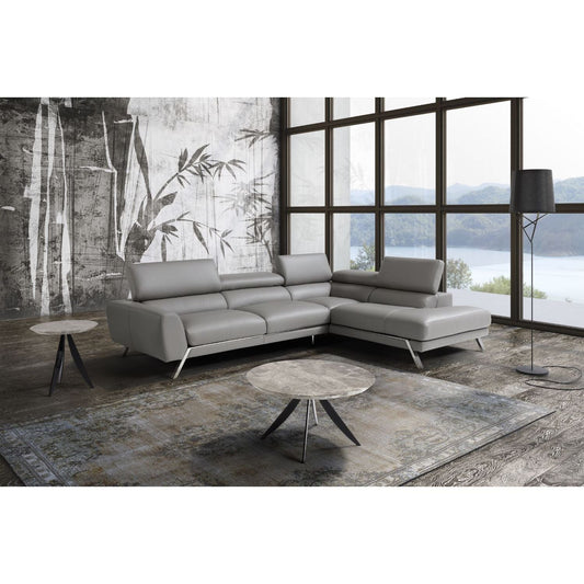 Mood Grey Leather Sectional Right Hand Facing jnmfurniture Sectionals 182883-RHFC