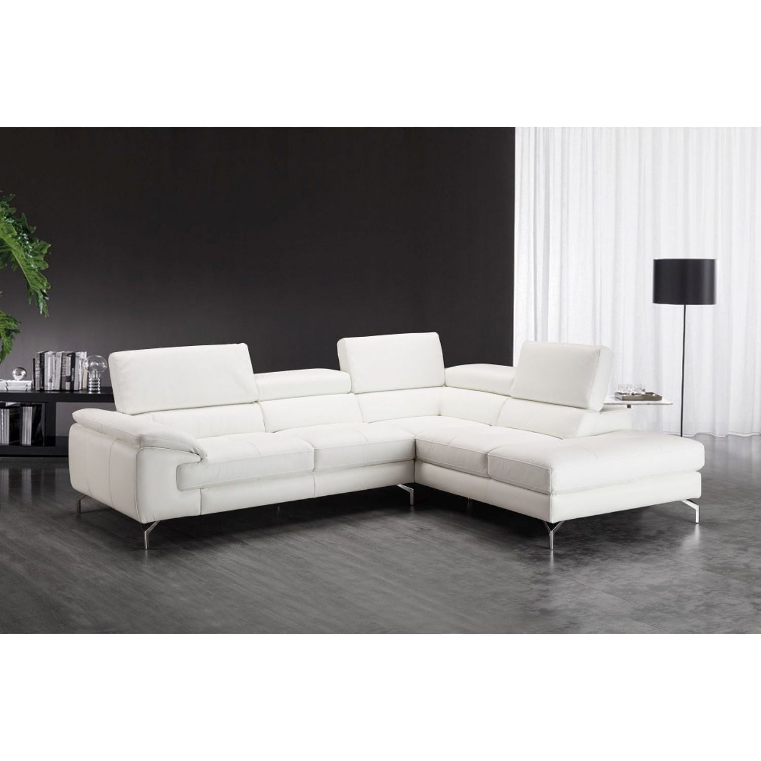 Nila Premium Leather Sectional In Right Facing Chaise jnmfurniture Sectionals Sectionals 18274-RHFC