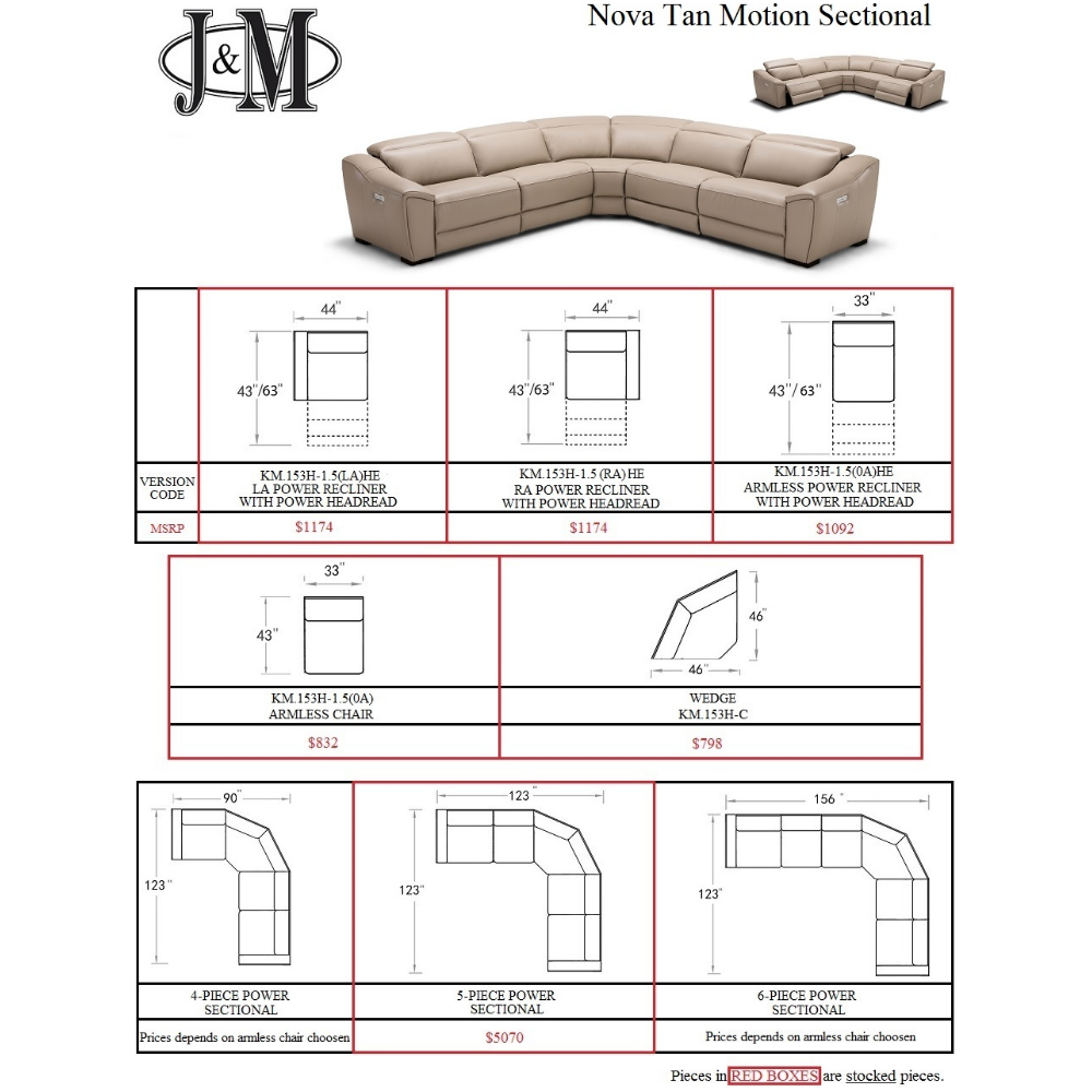 Nova Motion Sectional In Tan jnmfurniture Sectionals 187751-TN