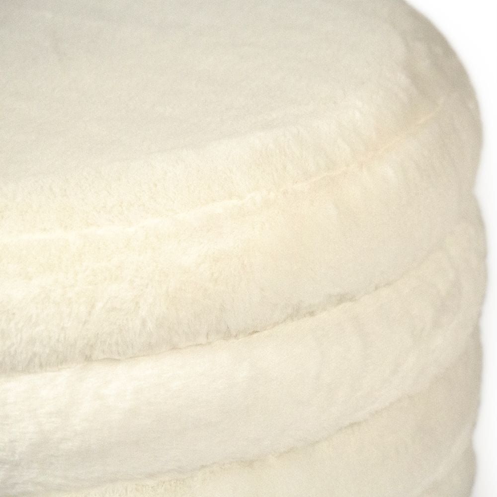 White Faux Fur Ottoman Zentique Ottomans & Poufs GH005-RW