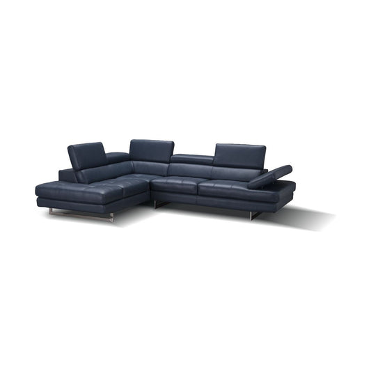 A761 Italian Leather Sectional Blue In Left Hand Facing jnmfurniture Sectionals 178553-LHFC