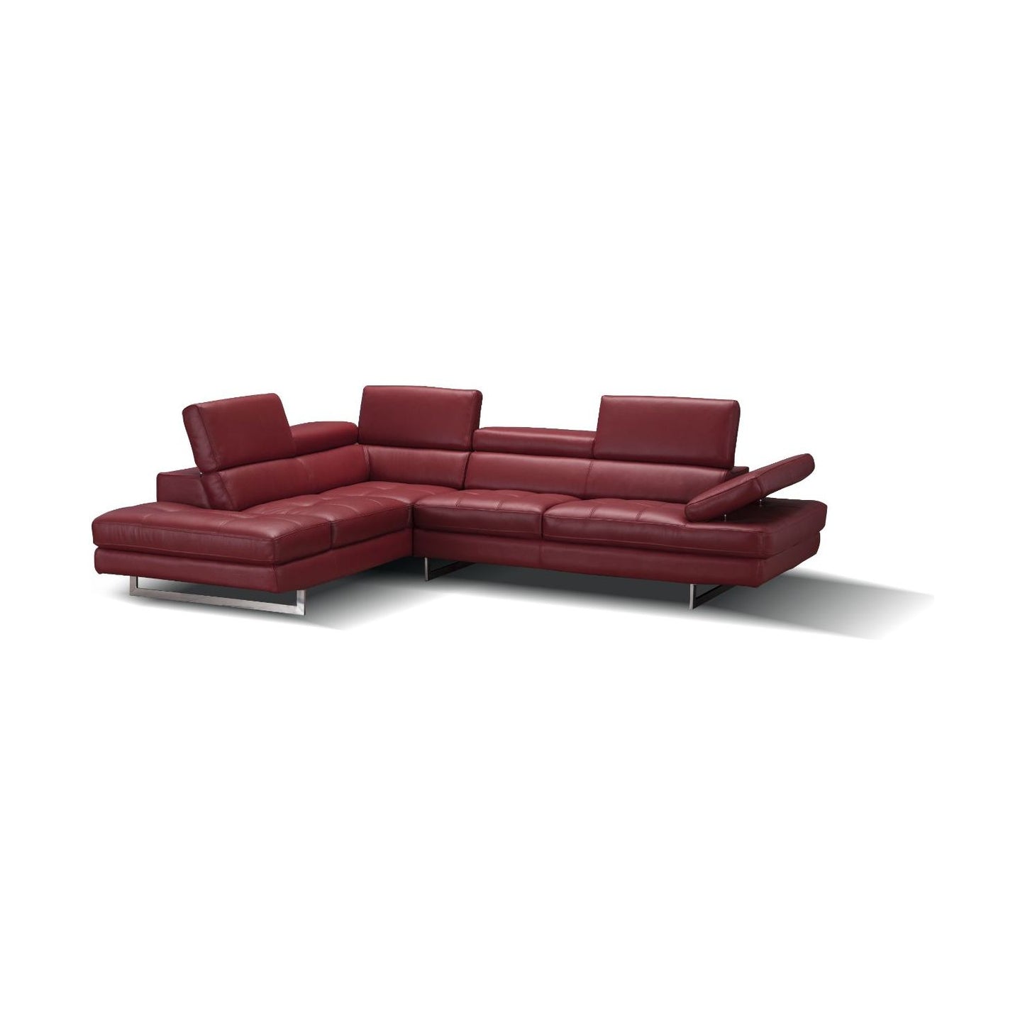 A761 Italian Leather Sectional Red In Left hand Facing jnmfurniture Sectionals 178554-LHFC