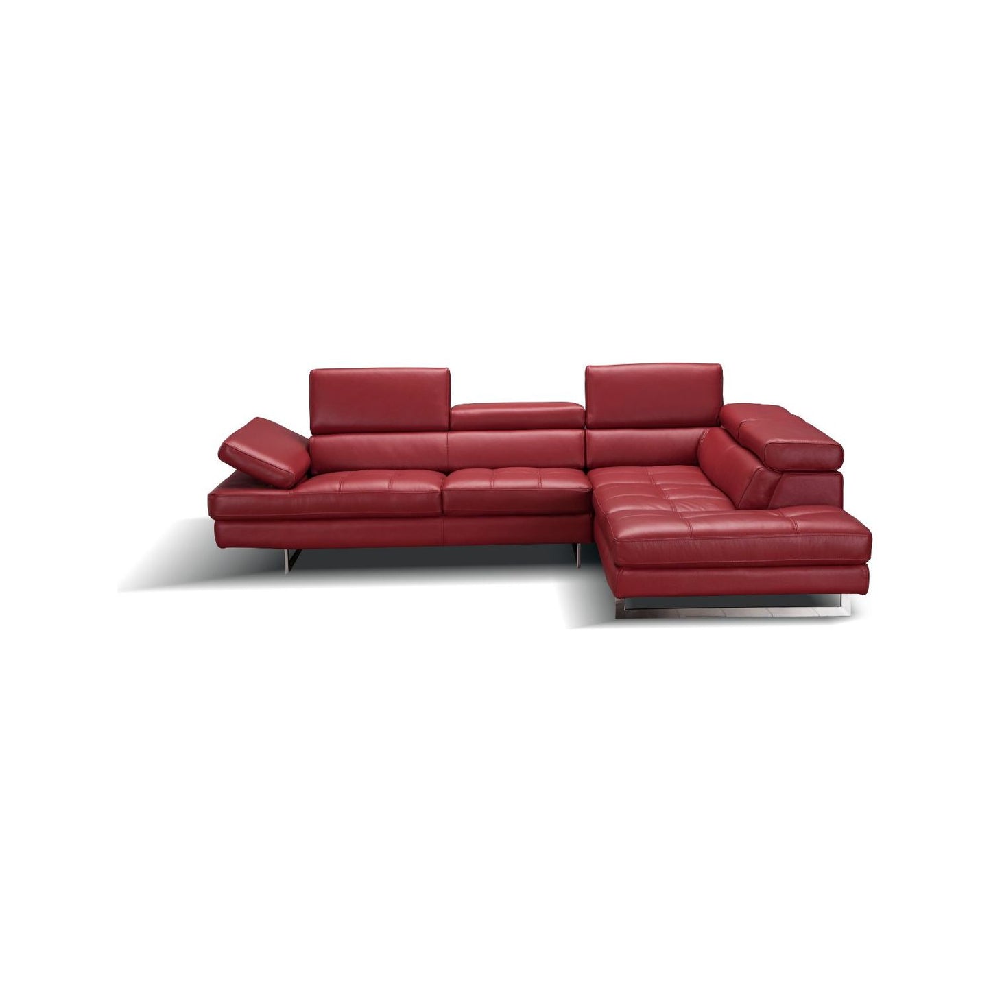 A761 Italian Leather Sectional Red In Right hand Facing jnmfurniture Sectionals 178554-RHFC