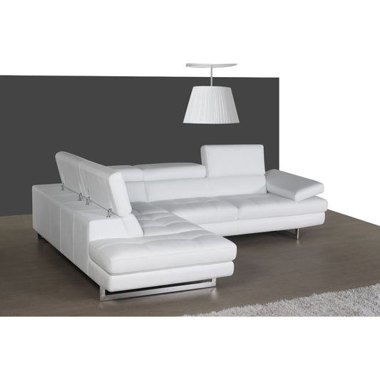 A761 Italian Leather Sectional Snow White In Left hand Facing jnmfurniture Sectionals 178557-LHFC