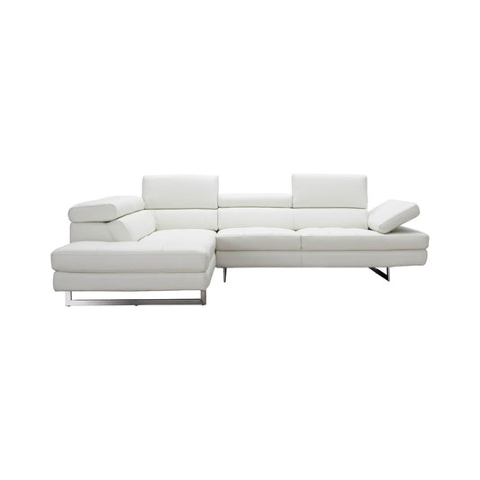 A761 Italian Leather Sectional White In Left hand Facing jnmfurniture Sectionals 178551-LHFC