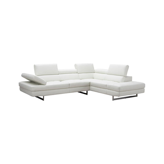A761 Italian Leather Sectional White In Right Hand Facing jnmfurniture Sectionals 178551-RHFC