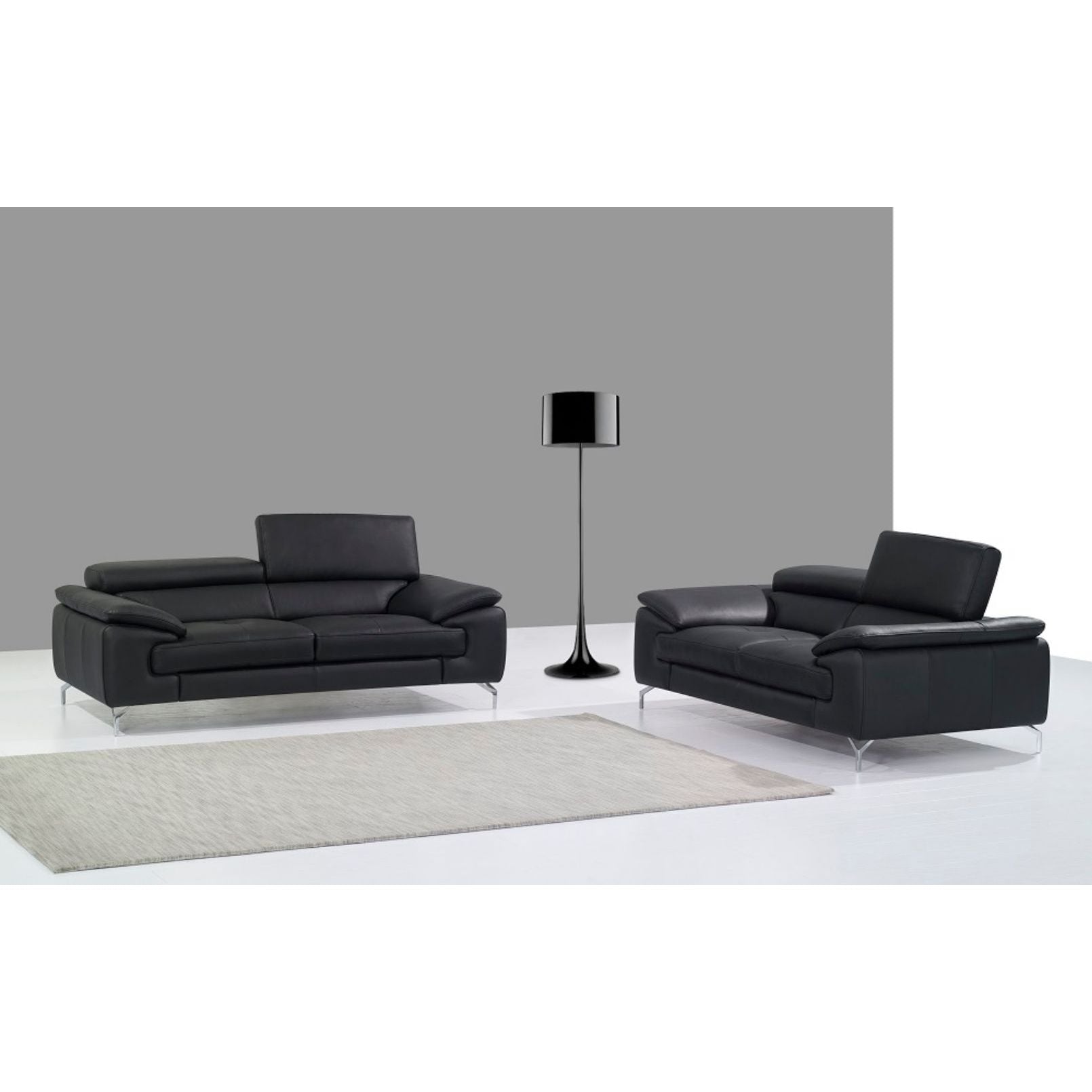 A973 Italian Leather Sofa in Black jnmfurniture Sofas 17906111-S