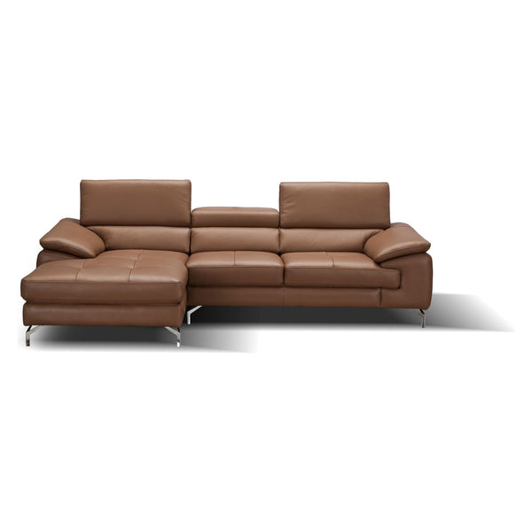 A973B Italian Leather Mini Sectional Left Facing Chaise in Caramel jnmfurniture Sectionals 17906122-LHFC