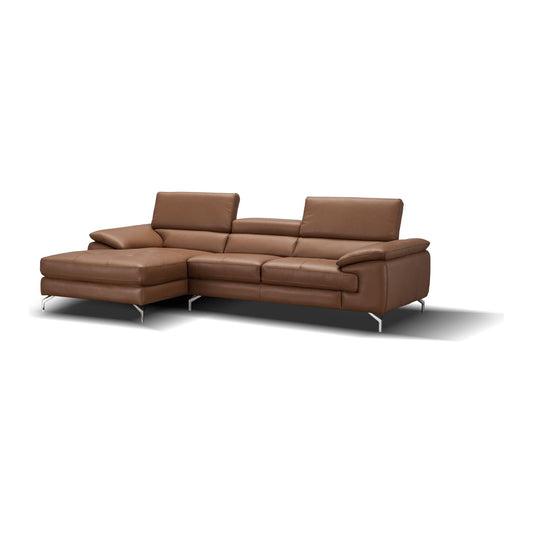 A973B Italian Leather Mini Sectional Left Facing Chaise in Caramel jnmfurniture Sectionals 17906122-LHFC