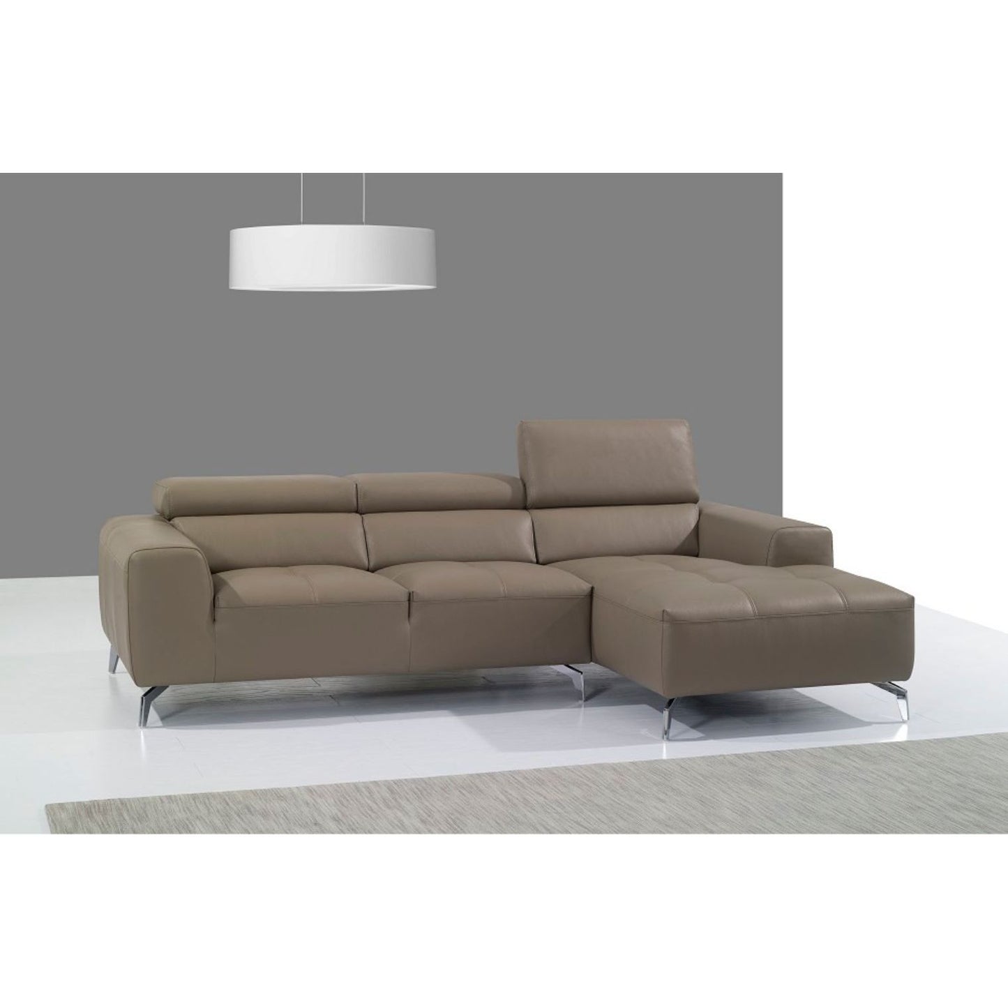 A978B Italian Leather Sectional Right Facing Chaise in Burlywood jnmfurniture Sectionals 17906121-RHFC