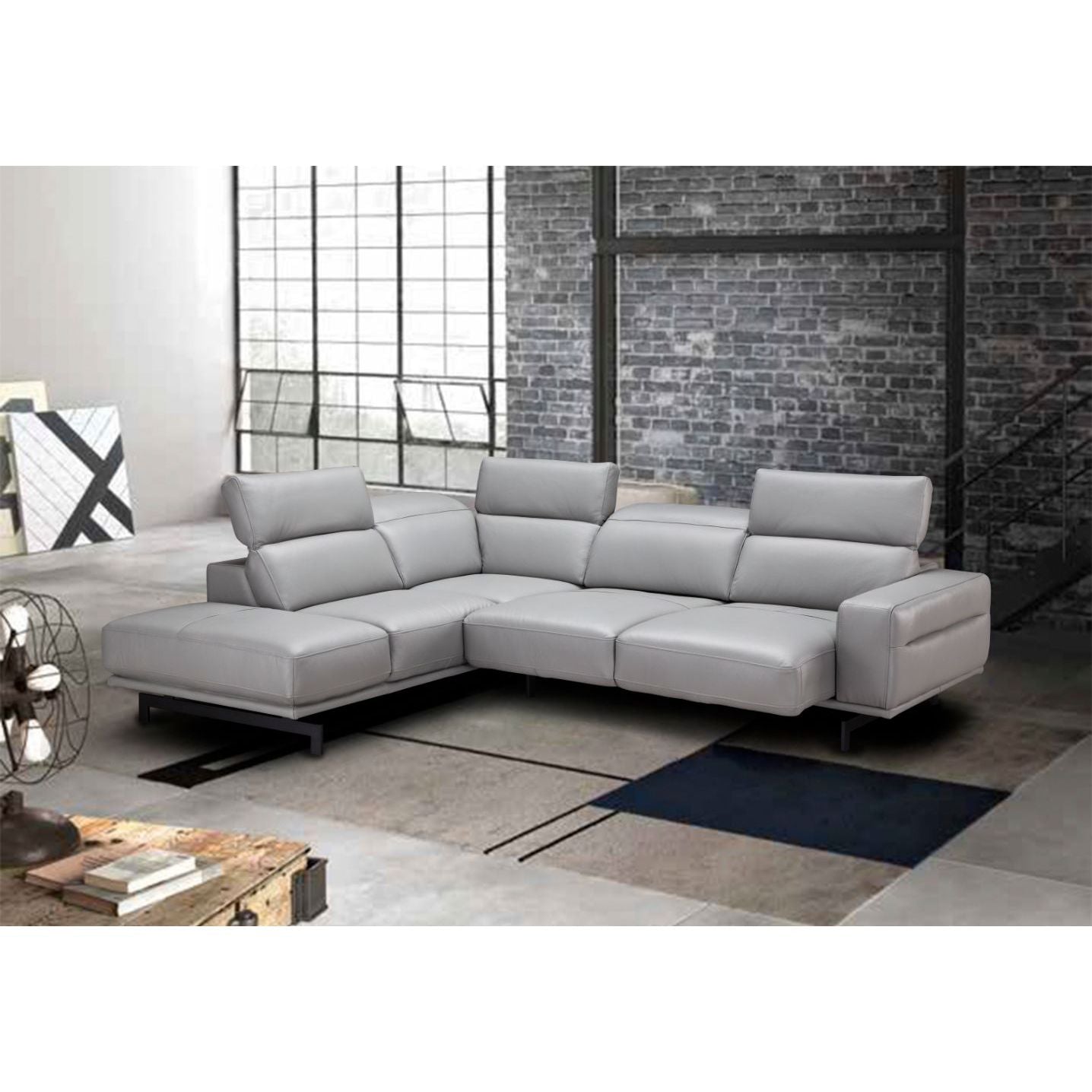 Davenport Light Grey Sectional in Left Facing jnmfurniture Sectionals 17981-LHFC