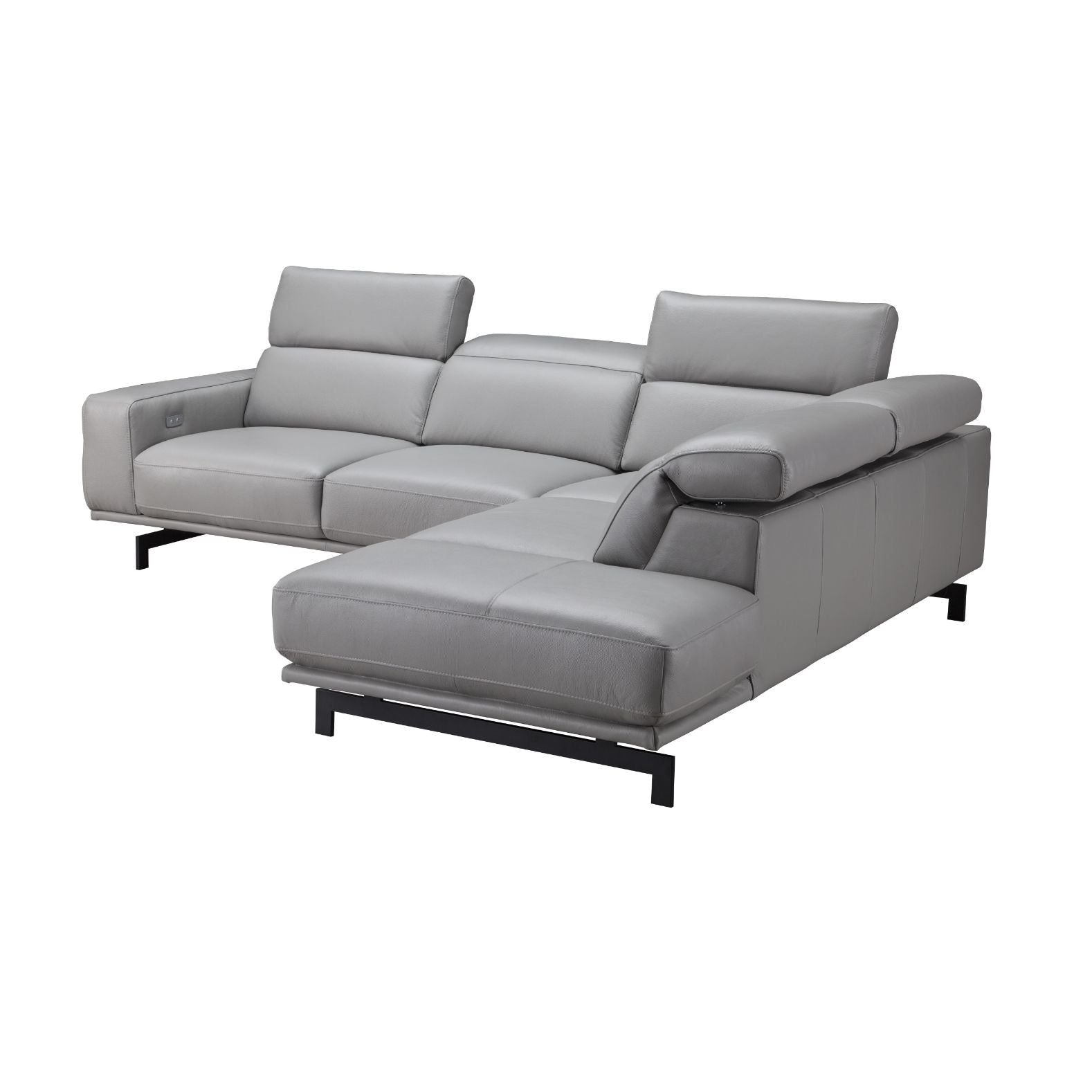 Davenport Light Grey Sectional in Right Facing jnmfurniture Sectionals 17981-RHFC