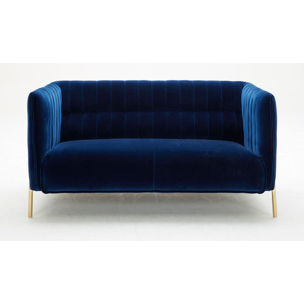 Deco Love Seat in Blue Fabric jnmfurniture Loveseats 17663-B-L