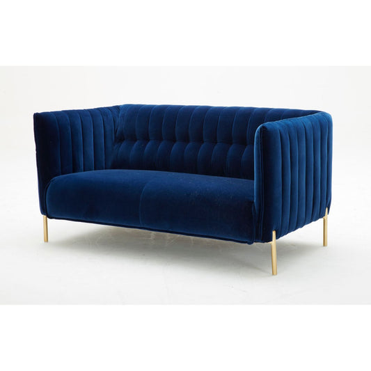 Deco Love Seat in Blue Fabric jnmfurniture Loveseats 17663-B-L