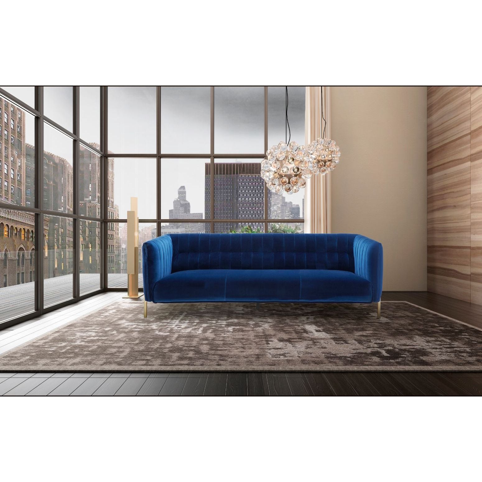 Deco Sofa in Blue Fabric jnmfurniture Sofas 17663-B-S