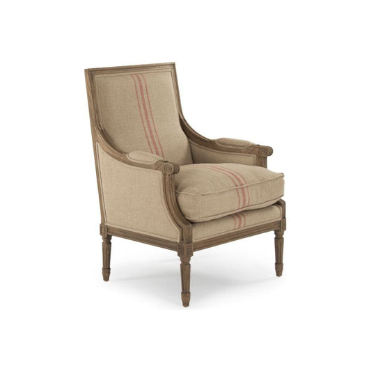 Louis Club Chair Zentique Chairs & Seating B007 E255-3 A034 Red Stripe