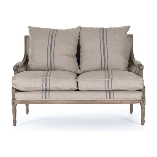 Louis Settee Zentique Settee B007-2 E255-3 Stripe Blue A033