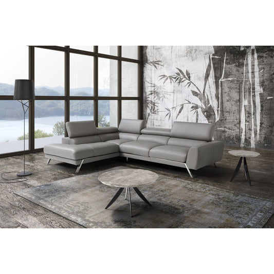 Mood Grey Leather Sectional Left Hand Facing jnmfurniture Sectionals 182883-LHFC