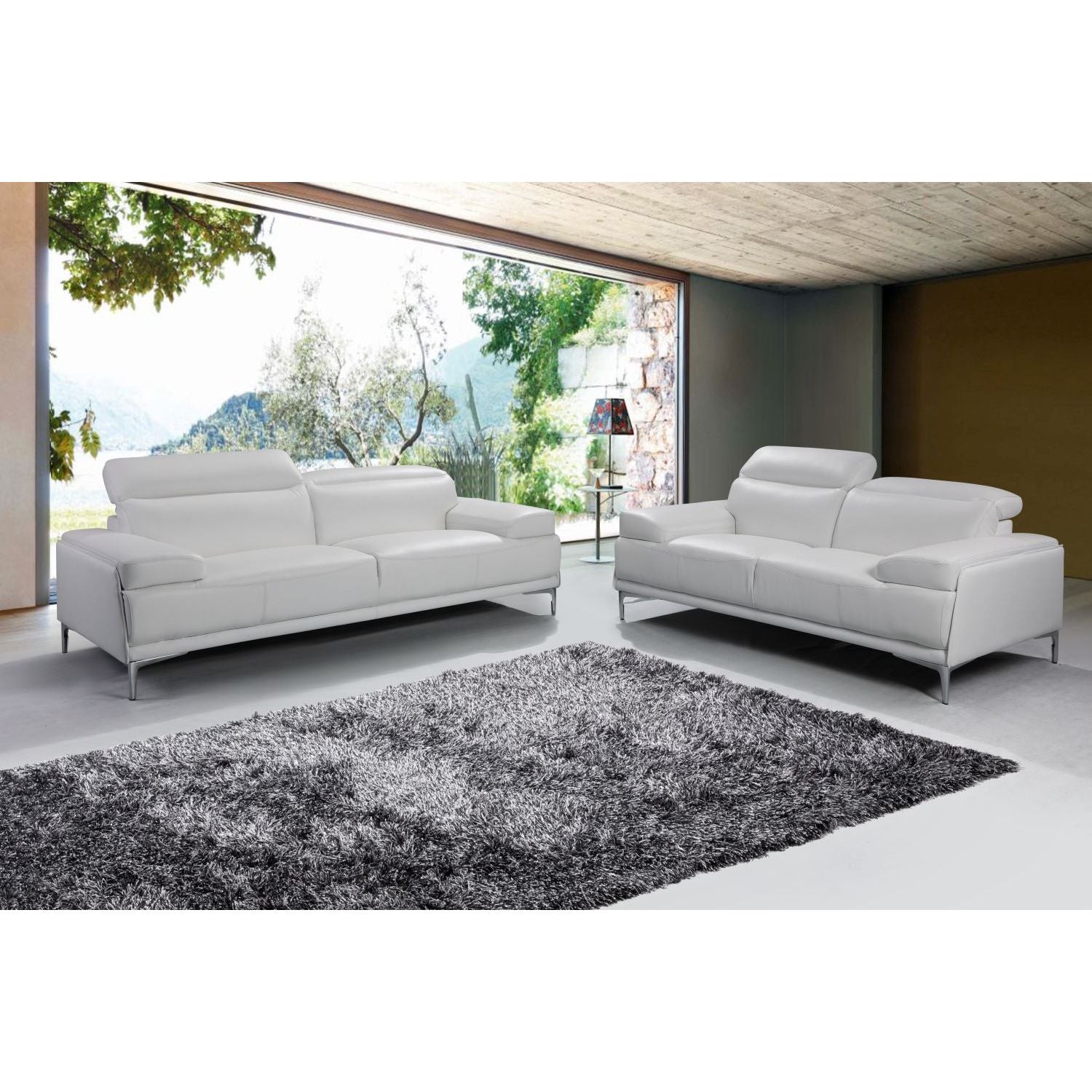 Nicolo Love Seat in White jnmfurniture Loveseats 18984-L