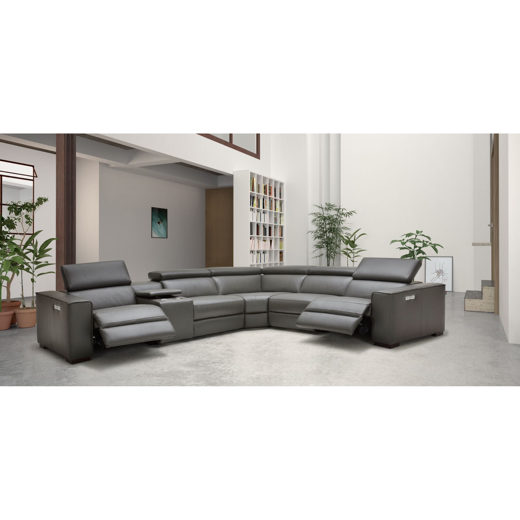 Picasso Motion Sectional in Dark Grey – Furniture Royalty