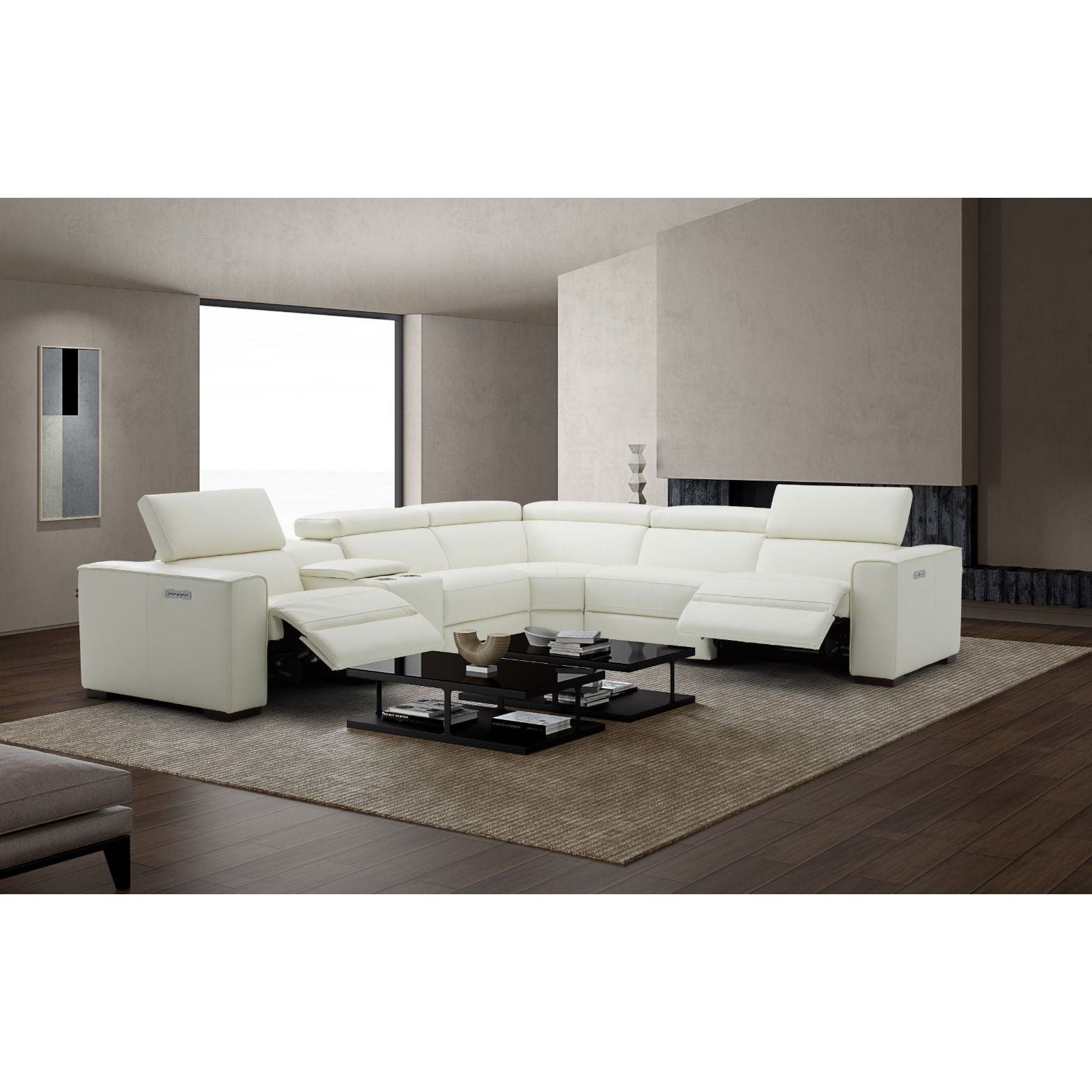 Picasso Motion Sectional in White jnmfurniture Sectionals 18865-W