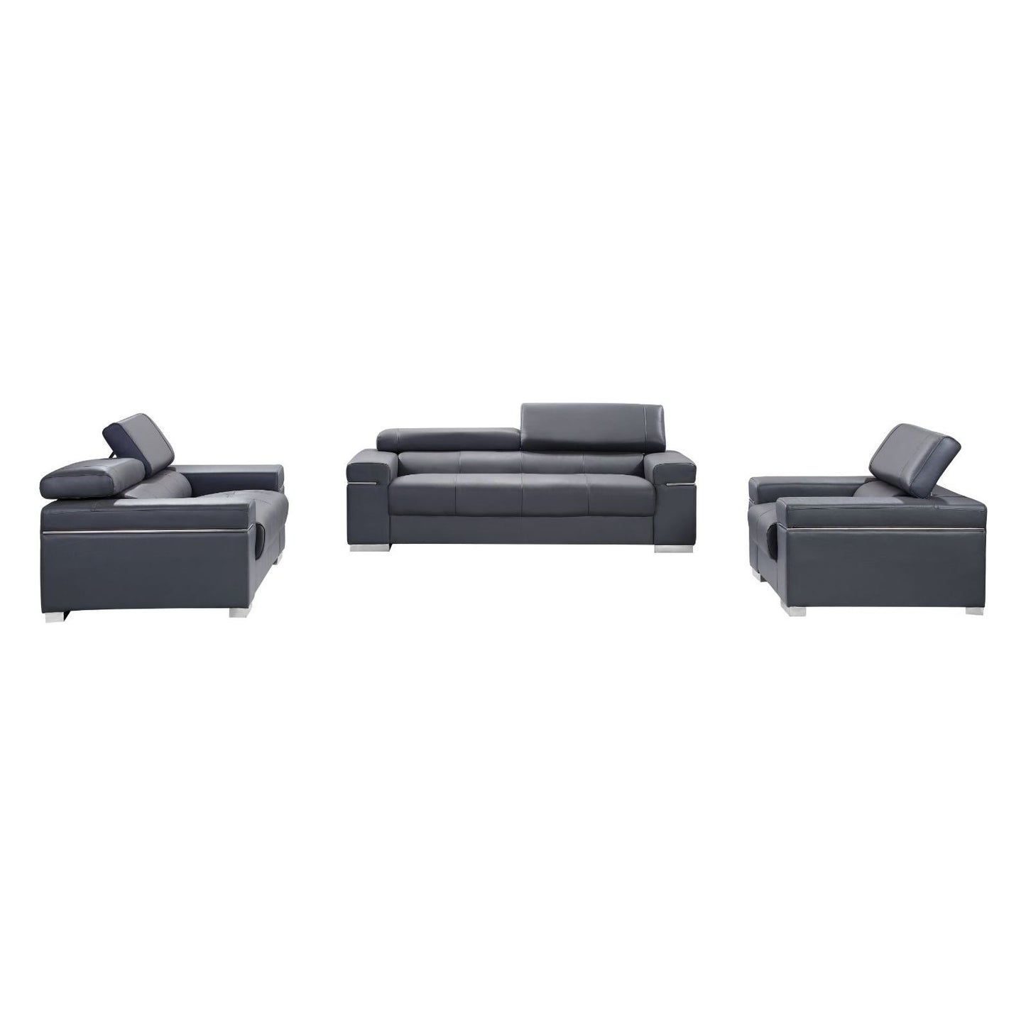 Soho Love in Grey Leather jnmfurniture Loveseats 176551113-LS-GR