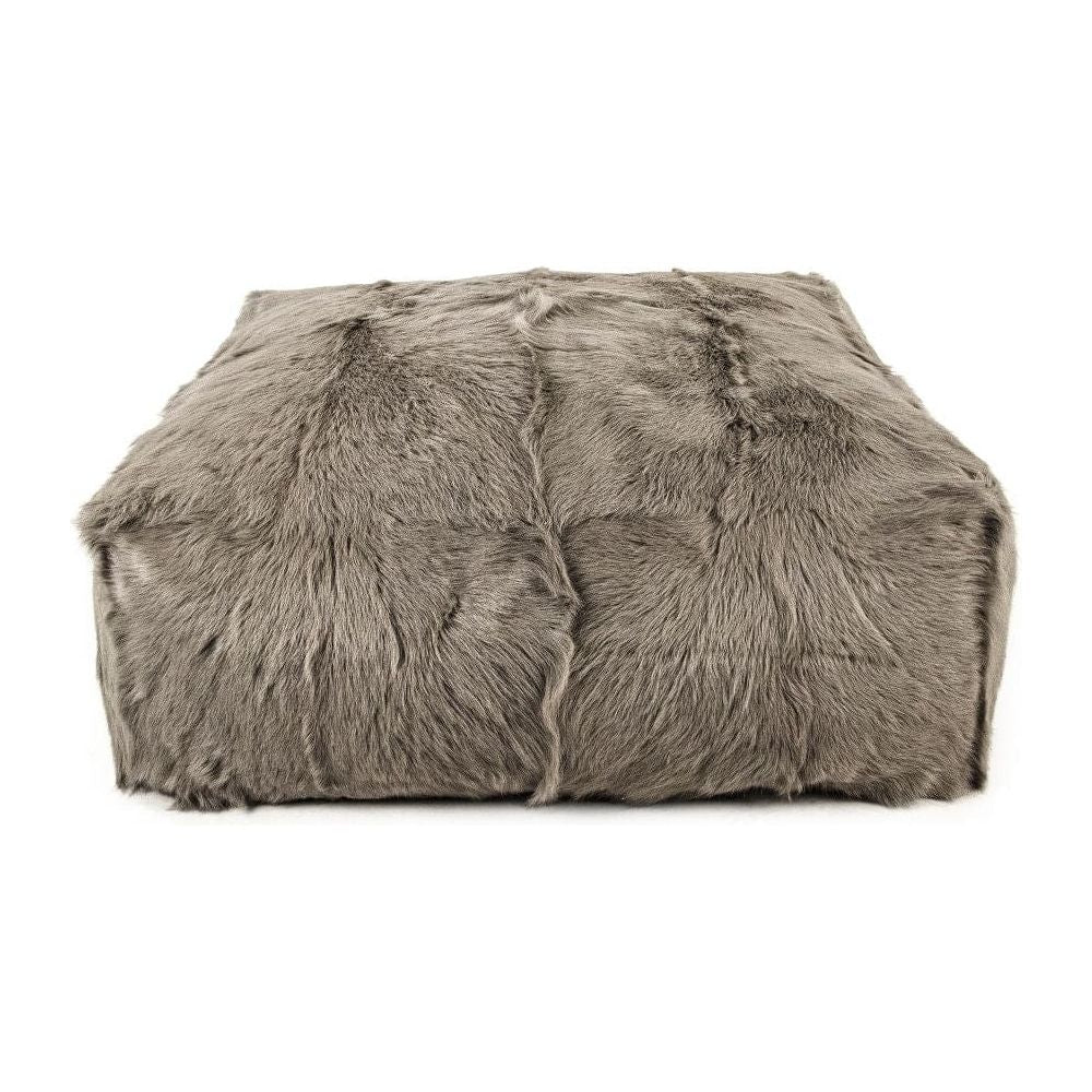 Tibetan Goat Fur Ottoman Zentique Ottomans & Poufs ZTGP-light grey