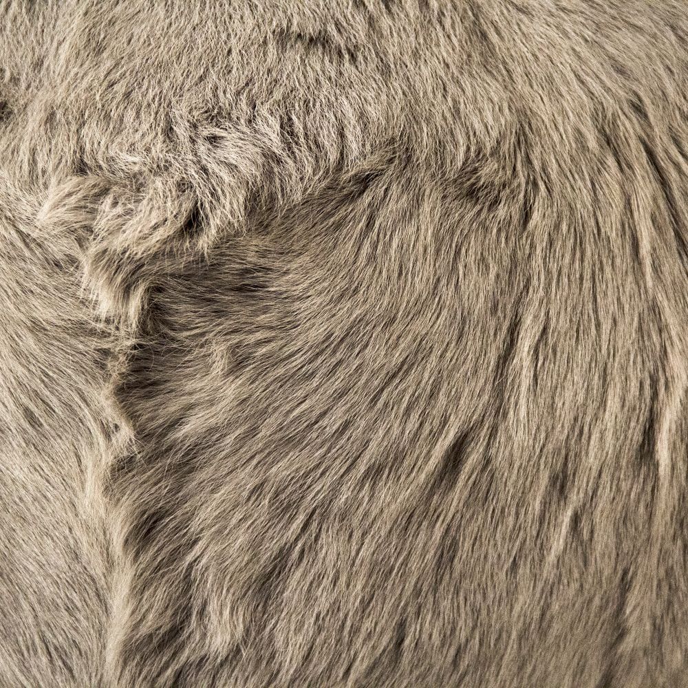 Tibetan Goat Fur Ottoman Zentique Ottomans & Poufs ZTGP-light grey