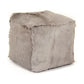 Tibetan Light Grey Goat Fur Pouf Zentique Ottomans & Poufs ZGFC-light grey