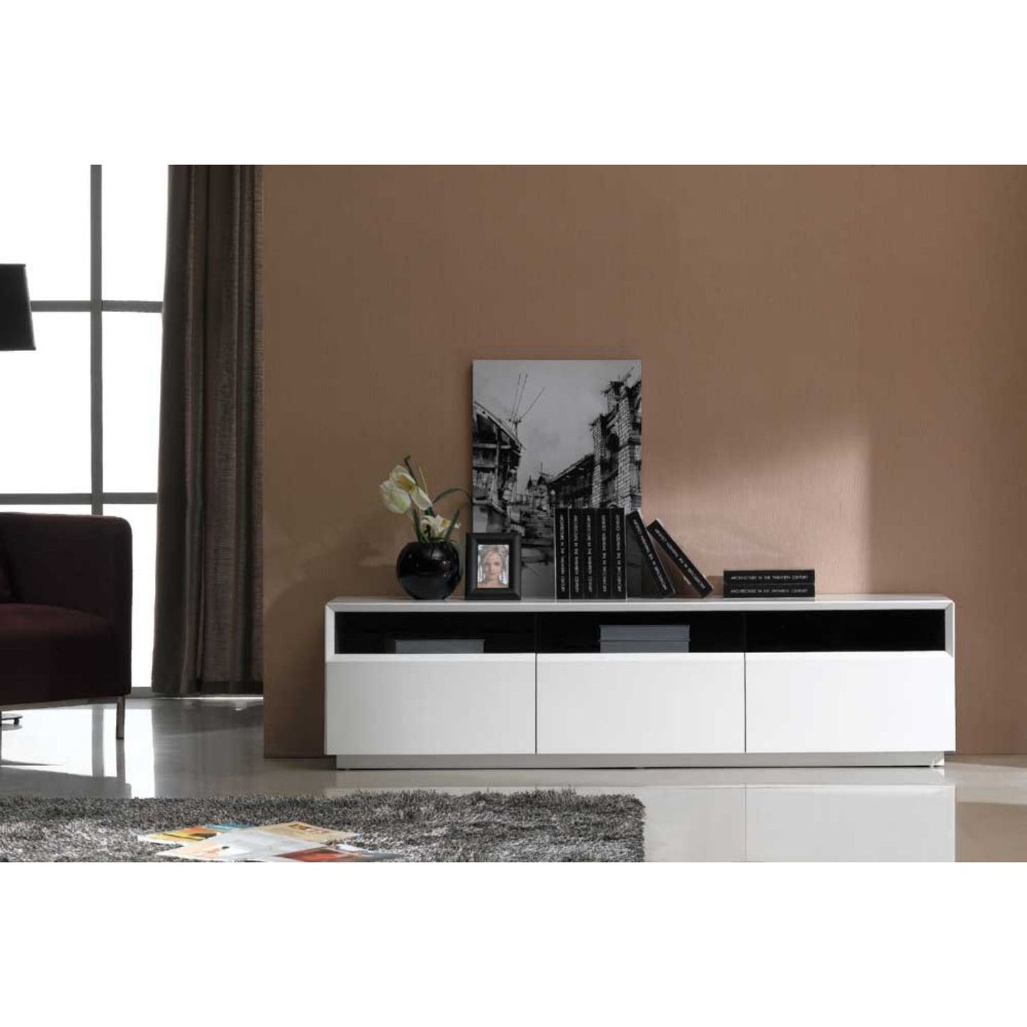 TV Stand 023 in White High Gloss jnmfurniture TV Stands & Media 176395