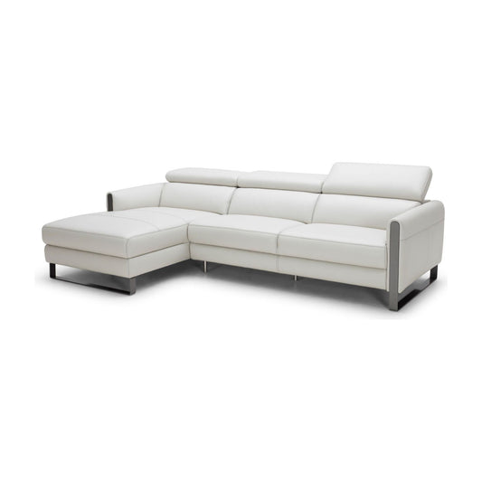 Vella Premium Leather Sectional In Light Grey Left hand Facing jnmfurniture Sectionals 18277-LHFC