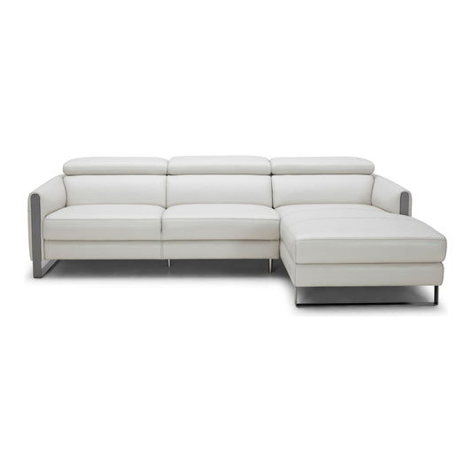 Vella Premium Leather Sectional In Light Grey Right hand Facing jnmfurniture Sectionals 18277-RHFC