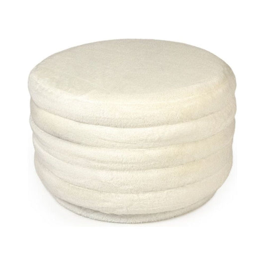 White Faux Fur Ottoman Zentique Ottomans & Poufs GH005-RW